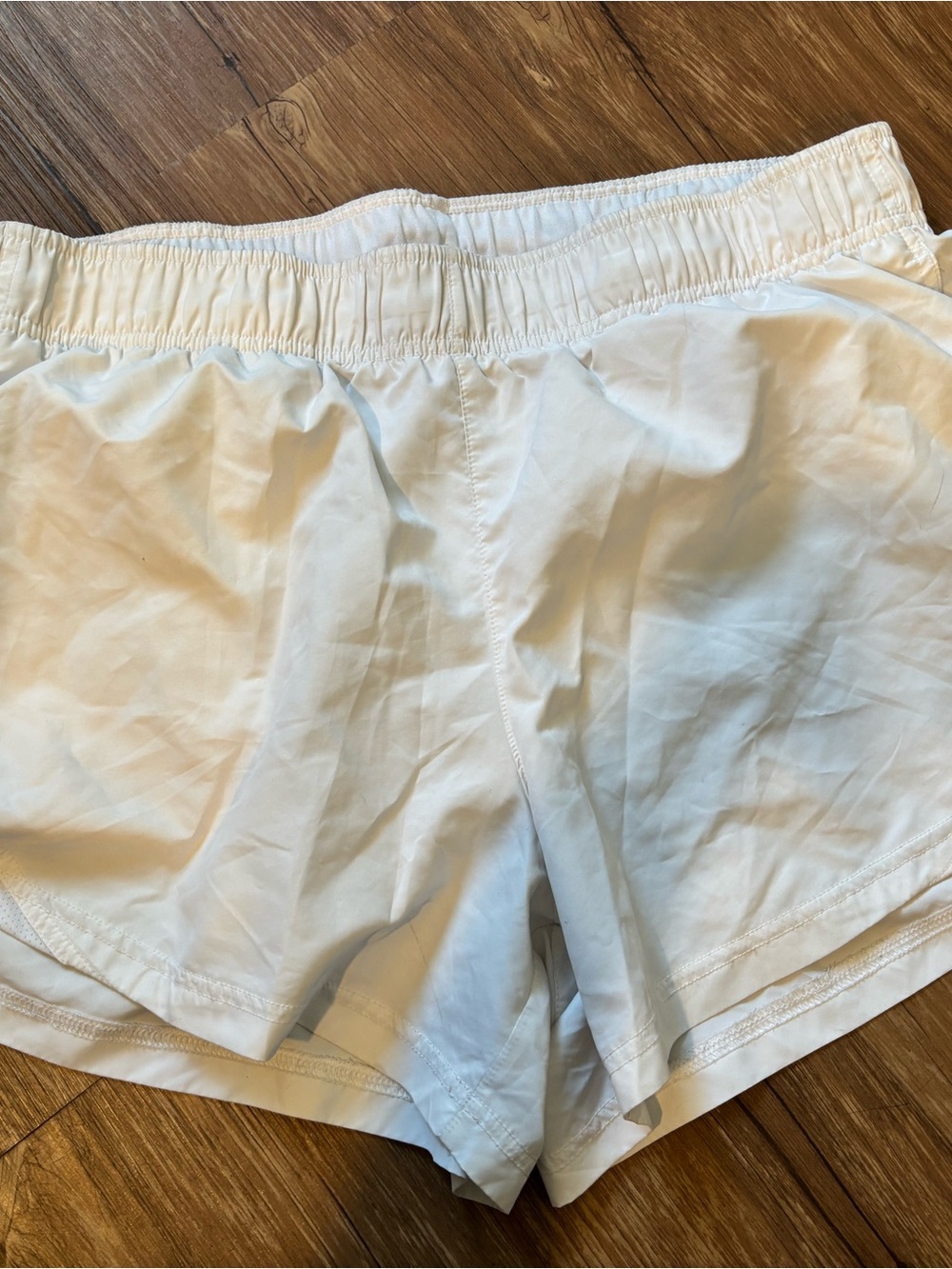 Athletic Works White Womens Athletic Shorts with Elastic Waist